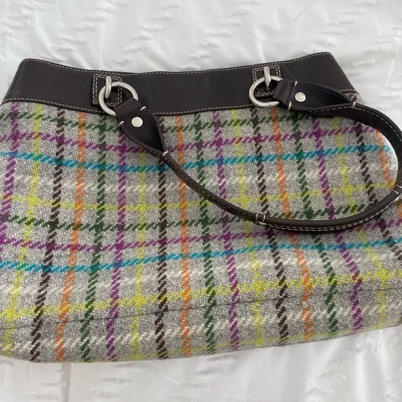Vintage Coach handbag wool plaid DESIGNER